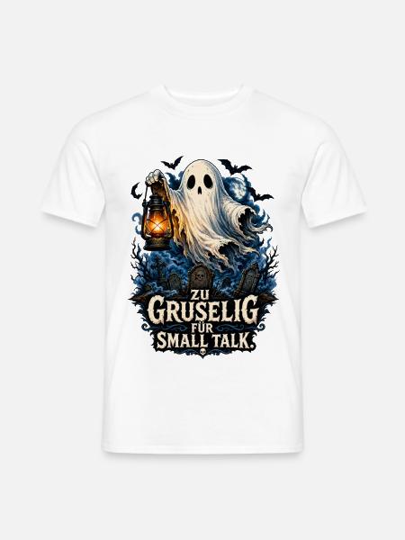 Geist mit Laterne – Gruselige Nacht - Männer T-Shirt - Weiß