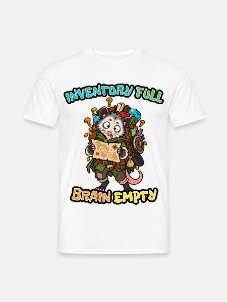Inventar voller Gehirnleerer Opossumspieler - Männer T-Shirt - Weiß