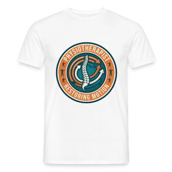 Physiotherapeut Restaurierung der Bewegung Wirbelsäulenabzeichen Geschenk - Männer T-Shirt - Weiß - Vorne - AI Model Male 178 dark (178cm)