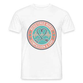 Herzabzeichen mit Stethoskop für registrierte Krankenschwestern - Männer T-Shirt - Weiß - Vorne - AI Model Male 178 dark (178cm)