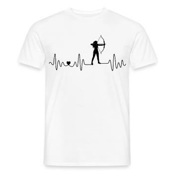 Bogenschießen Herzschlag Mädchen Damen Schützin - Männer T-Shirt - Weiß - Vorne - AI Model Male 178 dark (178cm)