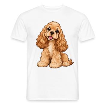 American Cocker Spaniel Kawaii Style – Süßer Hund - Männer T-Shirt - Weiß - Vorne - AI Model Male 178 dark (178cm)