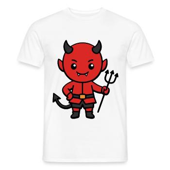 Niedliche Teufels-Mistgabel Halloween-Kostüm Kawaii - Männer T-Shirt - Weiß - Vorne - AI Model Male 178 dark (178cm)