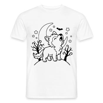 Niedlicher Wolf heult Halloween-Gliederung gruselige Kinder - Männer T-Shirt - Weiß - Vorne - AI Model Male 178 dark (178cm)