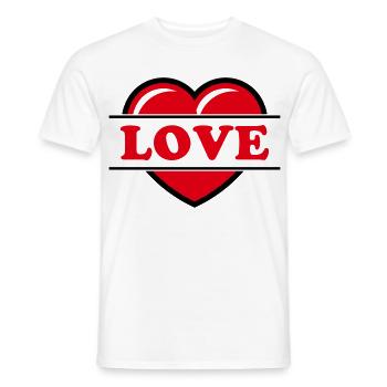 Herz / Herzchen / Love / Liebe (Red 2C) - Männer T-Shirt - Weiß - Vorne - AI Model Male 178 dark (178cm)