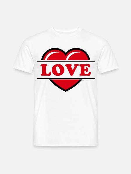 Herz / Herzchen / Love / Liebe (Red 2C) - Männer T-Shirt - Weiß