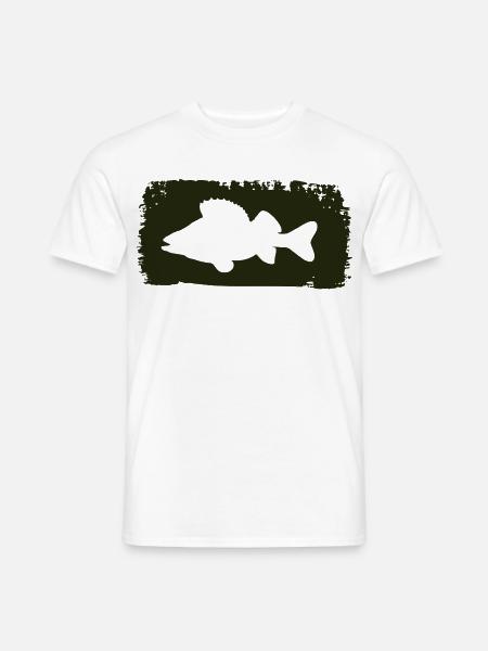 Barsch im Farbstrich - grün - Männer T-Shirt - Weiß