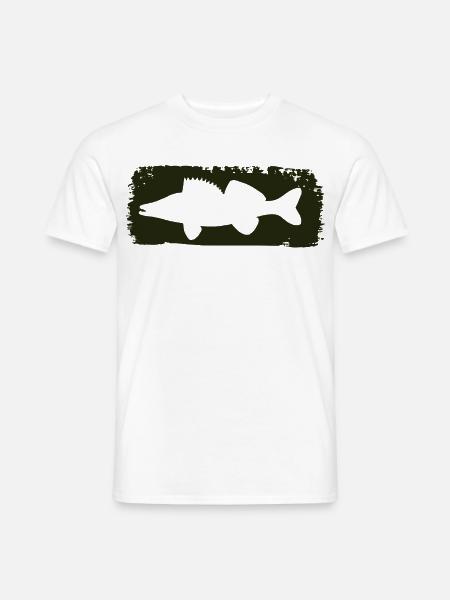 Zander im Farbstrich - grün - Männer T-Shirt - Weiß