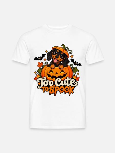 Halloween Dackel Too Cute To Spook - Männer T-Shirt - Weiß