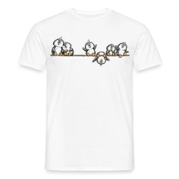 Pinguine Team Antarktis Tierhumor Cartoon - Männer T-Shirt - Weiß - Vorne - AI Model Male 178 dark (178cm)