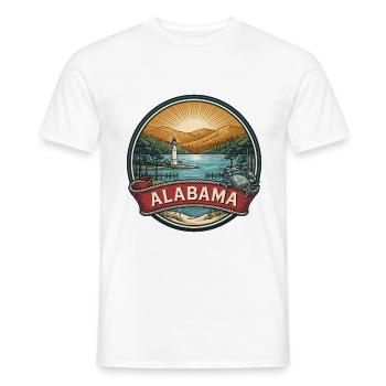 Alabama Vintage Reiseabzeichen Souvenir-Geschenk - Männer T-Shirt - Weiß - Vorne - AI Model Male 178 dark (178cm)