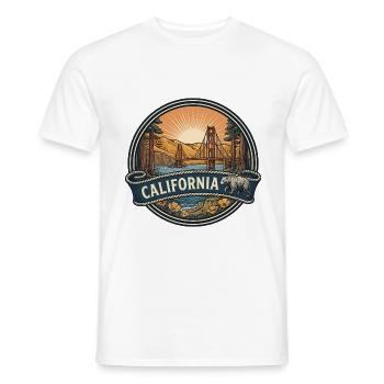 California Golden Gate Vintage-Reisegeschenk - Männer T-Shirt - Weiß - Vorne - AI Model Male 178 dark (178cm)