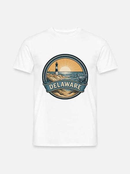Delaware Cape Henlopen Retro-Reiseabzeichen - Männer T-Shirt - Weiß