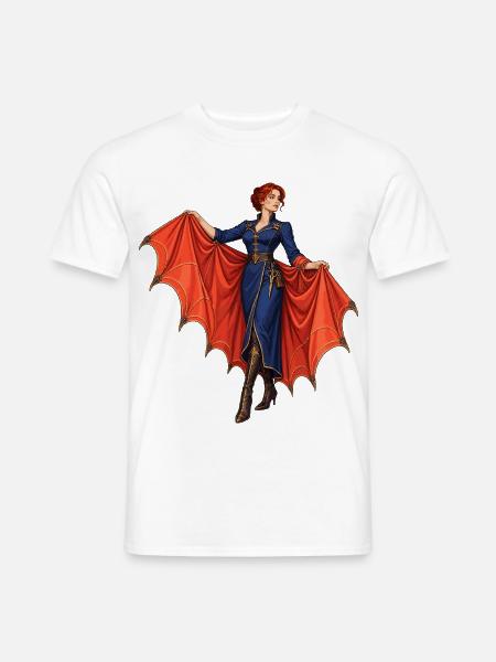 Vampir-Diva mit roten Flügeln - Männer T-Shirt - Weiß