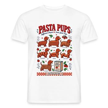 Pasta Pups Dachshund  - Männer T-Shirt - Weiß - Vorne - AI Model Male 178 dark (178cm)