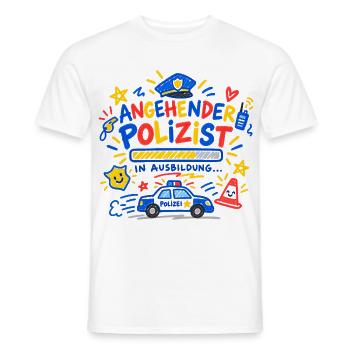 Angehender Polizist Polizei Ausbildung Geschenk - Männer T-Shirt - Weiß - Vorne - AI Model Male 178 dark (178cm)