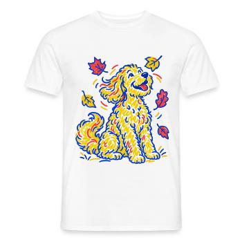Goldendoodle Hund Herbst Hundemama Hundepapa Bunt - Männer T-Shirt - Weiß - Vorne - AI Model Male 178 dark (178cm)
