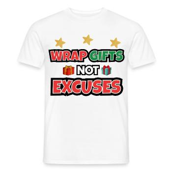 Geschenke einpacken, keine Ausreden - Männer T-Shirt - Weiß - Vorne - AI Model Male 178 dark (178cm)