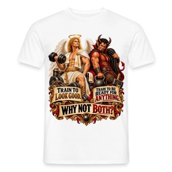 Train to Look Good, Be Ready for Anything - Männer T-Shirt - Weiß - Vorne - AI Model Male 178 dark (178cm)