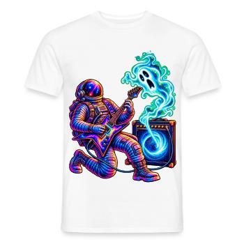 KOSMISCHER ROCKER | Geist im Verstärker - Männer T-Shirt - Weiß - Vorne - AI Model Male 178 dark (178cm)