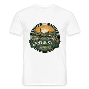 Kentucky Bluegrass Pferd Retro Reiseabzeichen - Männer T-Shirt - Weiß - Vorne - AI Model Male 178 dark (178cm)
