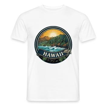 Hawaii Na Pali Coast Retro Surf-Reisegeschenk - Männer T-Shirt - Weiß - Vorne - AI Model Male 178 dark (178cm)