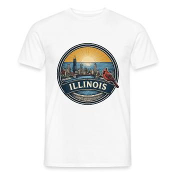 Illinois Chicago Skyline Vintage-Reisegeschenk - Männer T-Shirt - Weiß - Vorne - AI Model Male 178 dark (178cm)