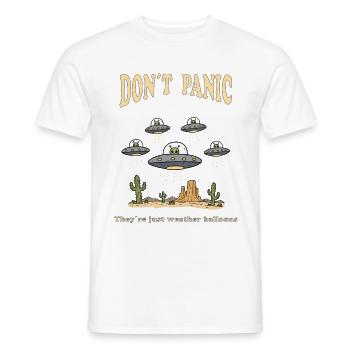 Dont Panic Theyre Just Weather Balloons - Männer T-Shirt - Weiß - Vorne - AI Model Male 178 dark (178cm)