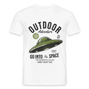 UFO Design Outdoor Adventure Space Spruch - Männer T-Shirt - Weiß - Vorne - AI Model Male 178 dark (178cm)