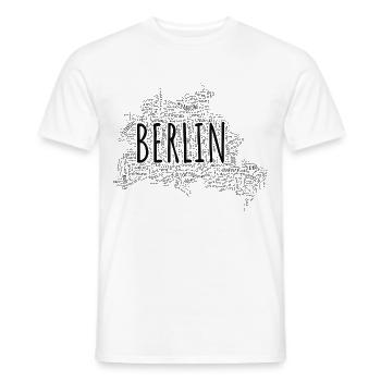 Berlin Stadtkarte aus U- und S-Bahnhöfen - Männer T-Shirt - Weiß - Vorne - AI Model Male 178 dark (178cm)