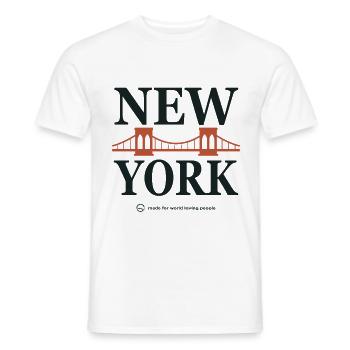 New York Brückentypografie - Männer T-Shirt - Weiß - Vorne - AI Model Male 178 dark (178cm)