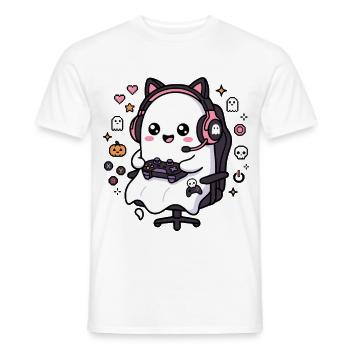 Niedliches Kawaii-Gamer-Geister-Videospiel-Ästhetik-Geschenk - Männer T-Shirt - Weiß - Vorne - AI Model Male 178 dark (178cm)