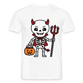 Teufelsskelett Halloween Kürbis Gruseliger Horror-Gif - Männer T-Shirt - Weiß - Vorne - AI Model Male 178 dark (178cm)