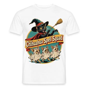 Chihuahua Spell Squad Halloween Hexenkatze - Männer T-Shirt - Weiß - Vorne - AI Model Male 178 dark (178cm)