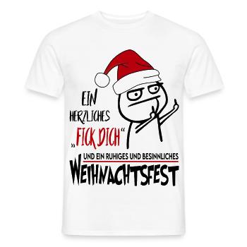 Weihnachten Fick dich Sprüche Santa Claus Fun - Männer T-Shirt - Weiß - Vorne - AI Model Male 178 dark (178cm)