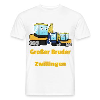 Großer Bruder Von Zwillingen Bagger Nachwuchs - Männer T-Shirt - Weiß - Vorne - AI Model Male 178 dark (178cm)