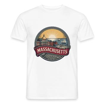 Massachusetts Boston Vintage-Reisesouvenir - Männer T-Shirt - Weiß - Vorne - AI Model Male 178 dark (178cm)