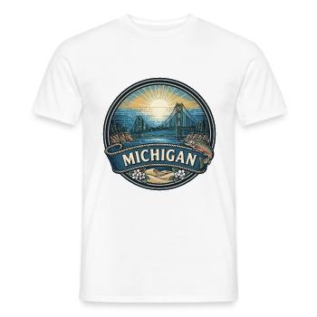 Michigan Great Lakes Vintage-Reiseabzeichen - Männer T-Shirt - Weiß - Vorne - AI Model Male 178 dark (178cm)