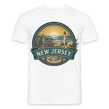 New Jersey Cape May Coast Retro-Reisegeschenk - Männer T-Shirt - Weiß - Vorne - AI Model Male 178 dark (178cm)