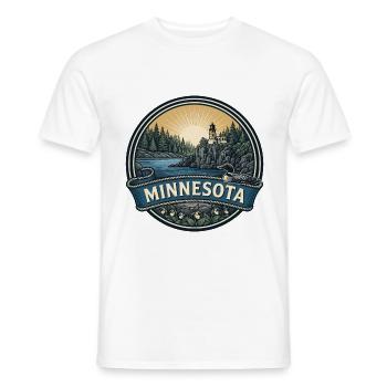 Minnesota Split Rock Loon Retro-Reisegeschenk - Männer T-Shirt - Weiß - Vorne - AI Model Male 178 dark (178cm)