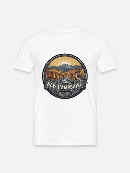 New Hampshire White Mountains Reiseabzeichen - Männer T-Shirt - Weiß