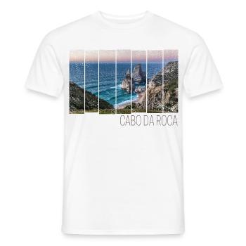 Cabo da Roca in Portugal mit Praia da Ursa Strand - Männer T-Shirt - Weiß - Vorne - AI Model Male 178 dark (178cm)