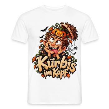 Hallowennfans Kürbis im Kopf Halloweenparty - Männer T-Shirt - Weiß - Vorne - AI Model Male 178 dark (178cm)