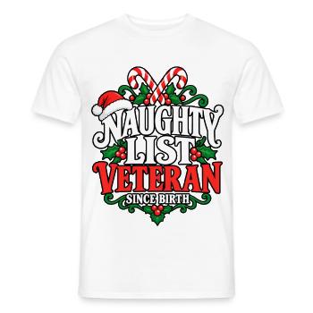 Naughty List Veteran Seit Geburt - Männer T-Shirt - Weiß - Vorne - AI Model Male 178 dark (178cm)