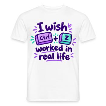 Ctrl Z im echten Leben - IT Humor - Männer T-Shirt - Weiß - Vorne - AI Model Male 178 dark (178cm)