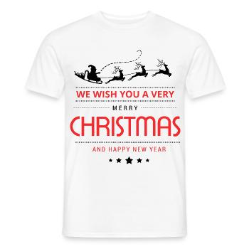 Weihnachten We wish Merry Christmas Sprüche  - Männer T-Shirt - Weiß - Vorne - AI Model Male 178 dark (178cm)