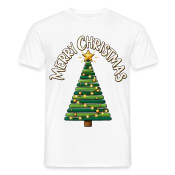 Weihnachtsbaum Christbaum Merry Christmas  - Männer T-Shirt - Weiß - Vorne - AI Model Male 178 dark (178cm)