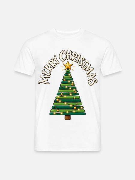 Weihnachtsbaum Christbaum Merry Christmas - Männer T-Shirt - Weiß