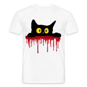 Unheimliche schwarze Katze - Männer T-Shirt - Weiß - Vorne - AI Model Male 178 dark (178cm)
