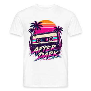 After Dark Retro 80er Synthwave Design - Männer T-Shirt - Weiß - Vorne - AI Model Male 178 dark (178cm)